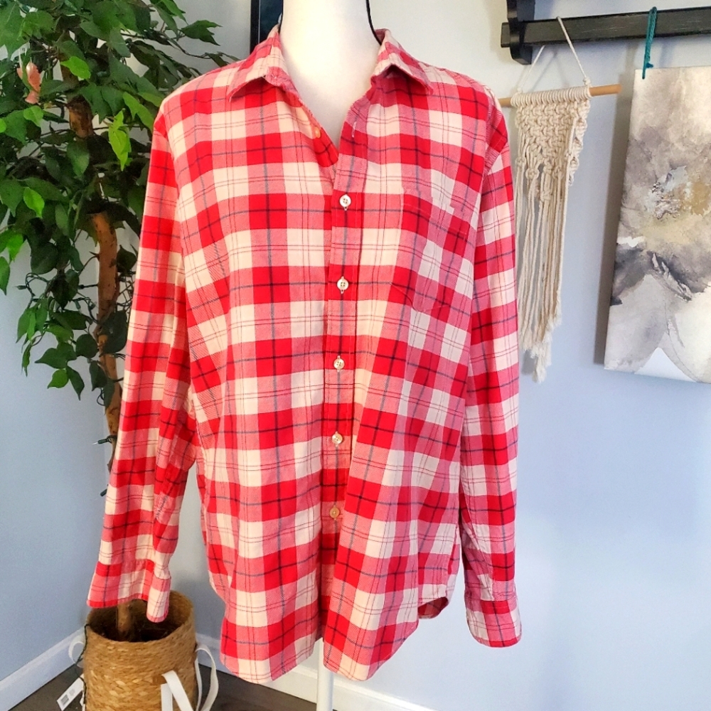 J. CREW Tartan Plaid Flannel L